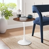 Lippa 20" Round Wood Grain Side Table in White Walnut