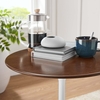 Lippa 20" Round Wood Grain Side Table in White Walnut