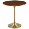Lippa 20" Round Wood Grain Side Table-MID-5684 in Gold Walnut