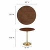 Lippa 20" Round Wood Grain Side Table-MID-5684 in Gold Walnut