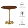 Lippa 20" Round Wood Grain Side Table-MID-5684 in Gold Walnut