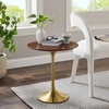Lippa 20" Round Wood Grain Side Table-MID-5684 in Gold Walnut