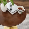 Lippa 20" Round Wood Grain Side Table-MID-5684 in Gold Walnut