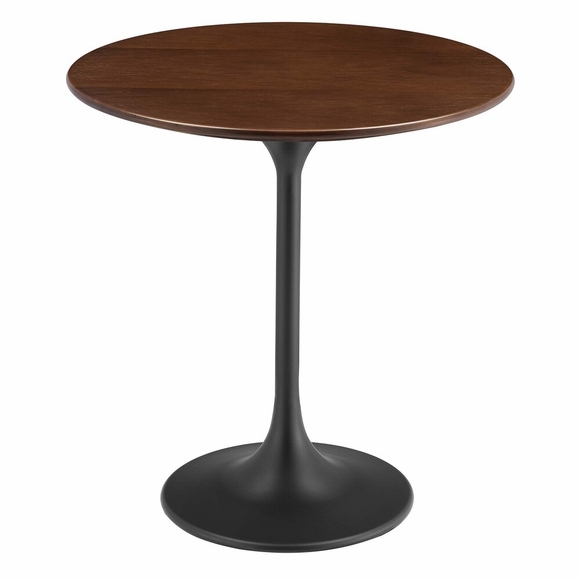 Lippa 20" Round Wood Grain Side Table-MID-5689 in Black Walnut