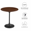 Lippa 20" Round Wood Grain Side Table-MID-5689 in Black Walnut