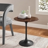 Lippa 20" Round Wood Grain Side Table-MID-5689 in Black Walnut