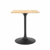 Lippa 24" Square Wood Dining Table in Black Natural