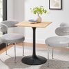 Lippa 24" Square Wood Dining Table in Black Natural