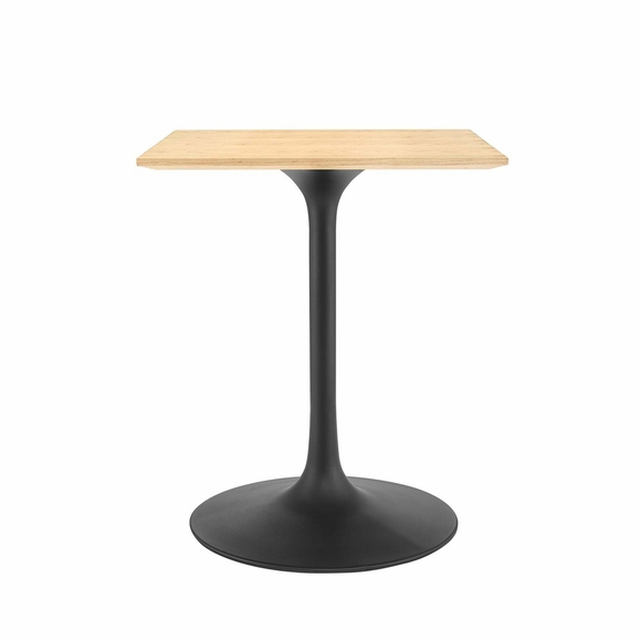 Lippa 24" Square Wood Dining Table in Black Natural