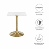 Lippa 24inch Square Dining Table in Gold White