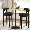 Lippa 28 Inch Square Wood Bar Table in Black Natural
