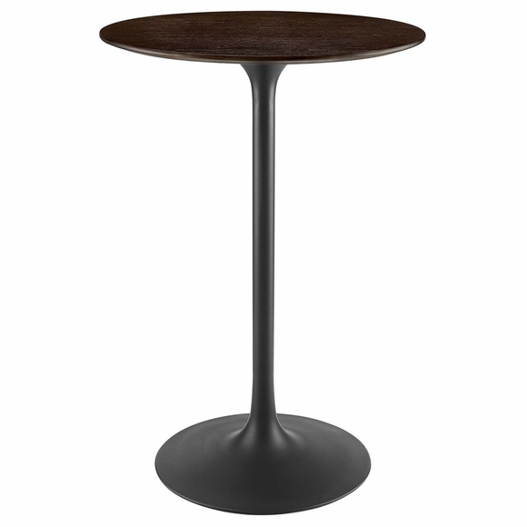 Lippa 28 Inch Wood Bar Table in Black Cherry Walnut