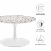 Lippa 28" Round Terrazzo Coffee Table in White White