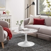 Lippa 28" Round Terrazzo Coffee Table in White White