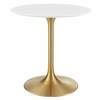 Lippa 28inch Round Dining Table in Gold White MID-3208