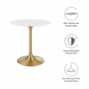 Lippa 28inch Round Dining Table in Gold White MID-3208