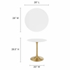 Lippa 28inch Round Dining Table in Gold White MID-3208