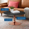 Lippa 36 Inch Artificial Marble Coffee Table in Rose Black