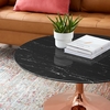 Lippa 36 Inch Artificial Marble Coffee Table in Rose Black