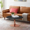 Lippa 36 Inch Artificial Marble Coffee Table in Rose Black