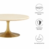 Lippa 36" Round Faux Travertine Coffee Table in Gold Travertine