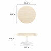 Lippa 36" Round Faux Travertine Coffee Table in White Travertine
