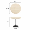 Lippa 36" Round Faux Travertine Dining Table in Black Travertine