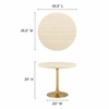 Lippa 36" Round Faux Travertine Dining Table in Gold Travertine