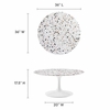 Lippa 36" Round Terrazzo Coffee Table in White White