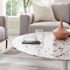 Lippa 36" Round Terrazzo Coffee Table in White White