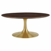 Lippa 36" Round Wood Coffee Table in Gold Cherry Walnut