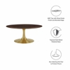 Lippa 36" Round Wood Coffee Table in Gold Cherry Walnut