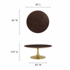Lippa 36" Round Wood Coffee Table in Gold Cherry Walnut