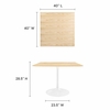 Lippa 40" Square Dining Table in White Natural