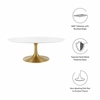 Lippa 42" Oval Wood Coffee Table in Gold White