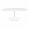 Lippa 42" Oval Wood Coffee Table in White