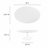 Lippa 42" Oval Wood Coffee Table in White