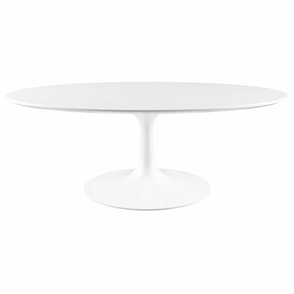 Lippa 42" Oval Wood Coffee Table in White