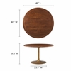 Lippa 48" Round Pedestal Solid Wood Dining Table