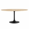 Lippa 60 Inch Wood Dining Table in Black Natural
