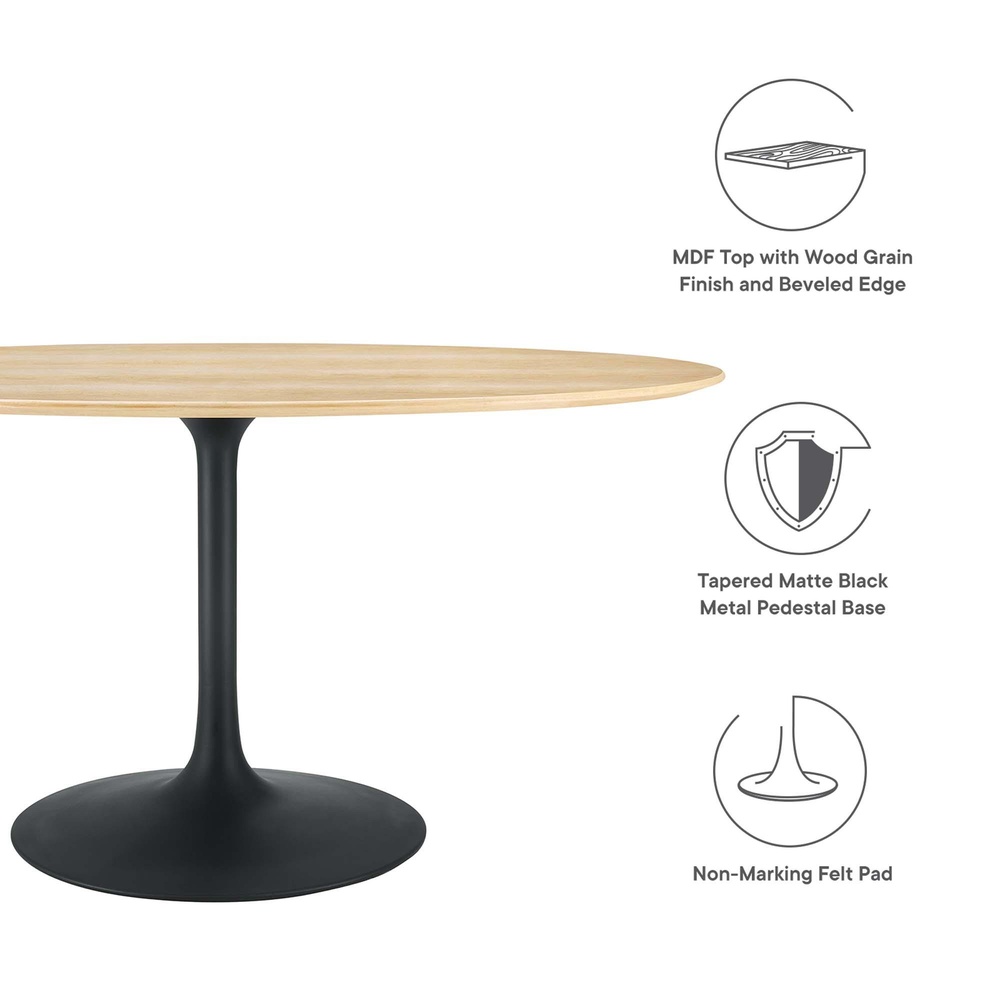 Lippa 60 Inch Wood Oval Dining Table - Modern In Designs