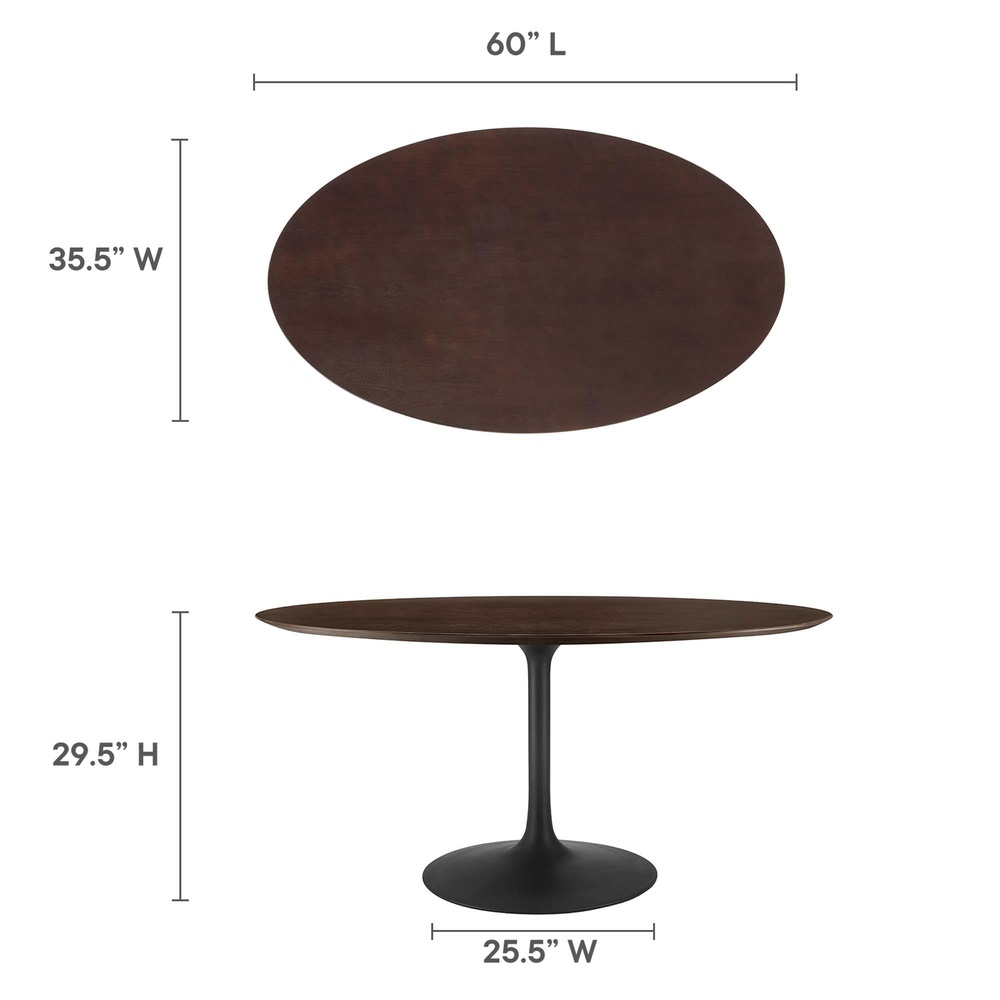 Lippa 60 Inch Wood Oval Dining Table - Modern In Designs