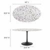 Lippa 60" Oval Terrazzo Dining Table in Black White