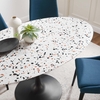 Lippa 60" Oval Terrazzo Dining Table in Black White