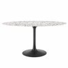 Lippa 60" Oval Terrazzo Dining Table in Black White