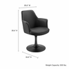 Lippa Swivel Dining Vegan Leather Armchair
