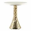 Lira Accent Table in White & Gold