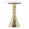 Lira Accent Table in White & Gold