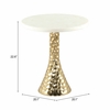 Lira Accent Table in White & Gold