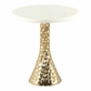 Lira Accent Table in White & Gold